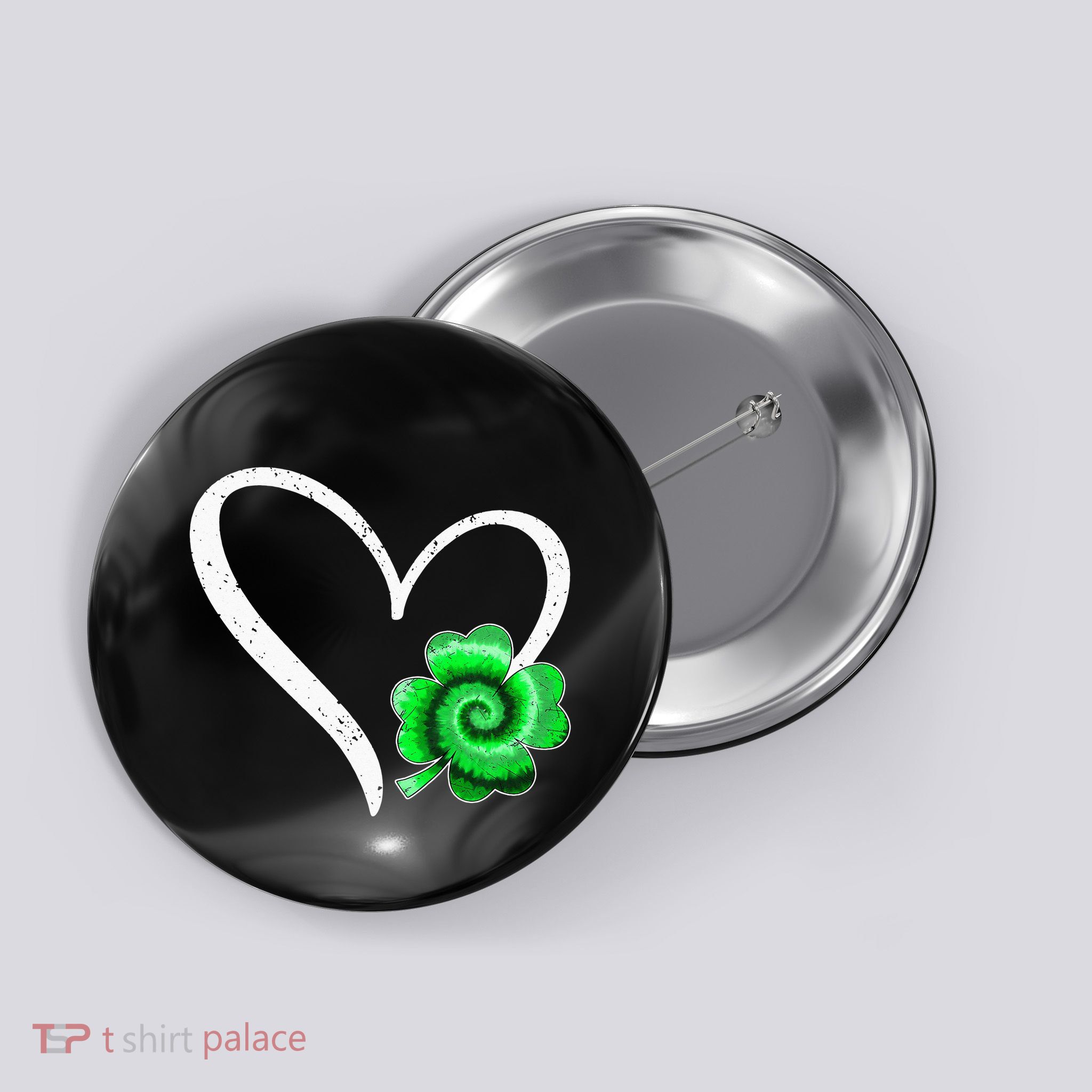 Irish Shamrock Tie Dye Happy St Patricks Day Go Lucky Button