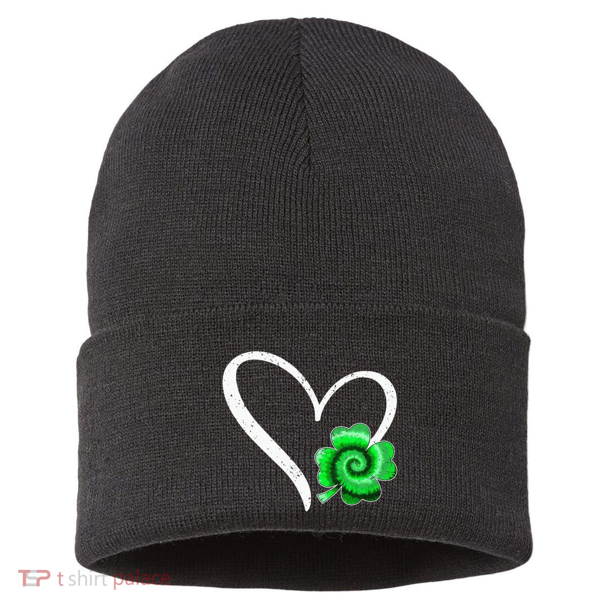Irish Shamrock Tie Dye Happy St Patricks Day Go Lucky Sustainable Knit Beanie