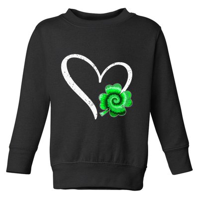 Irish Shamrock Tie Dye Happy St Patricks Day Go Lucky Toddler Sweatshirt