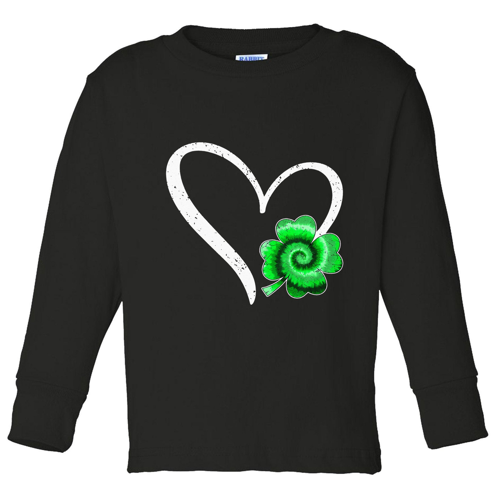 Irish Shamrock Tie Dye Happy St Patricks Day Go Lucky Toddler Long Sleeve Shirt
