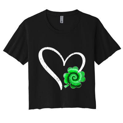 Irish Shamrock Tie Dye Happy St Patricks Day Go Lucky Crop Top