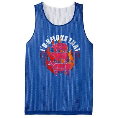 Id Smoke That Meat Lover Grilling Barbecue Funny Bbq Cool Gift Mesh Reversible Basketball Jersey Tank