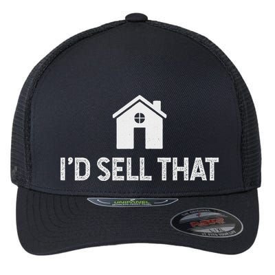 ID Sell That Funny Realtor Real Estate Agent Flexfit Unipanel Trucker Cap