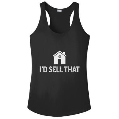 ID Sell That Funny Realtor Real Estate Agent Ladies PosiCharge Competitor Racerback Tank