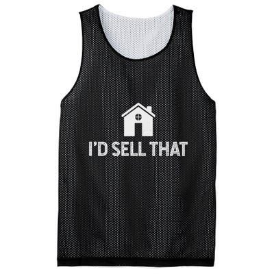ID Sell That Funny Realtor Real Estate Agent Mesh Reversible Basketball Jersey Tank