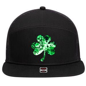 Irish Shamrock Tie Dye Happy St Patrick's Day Go Lucky Gift 7 Panel Mesh Trucker Snapback Hat