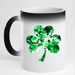 Irish Shamrock Tie Dye Happy St Patrick's Day Go Lucky Gift 11oz Black Color Changing Mug