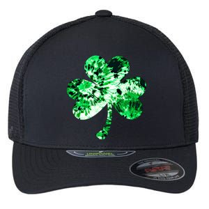 Irish Shamrock Tie Dye Happy St Patrick's Day Go Lucky Gift Flexfit Unipanel Trucker Cap