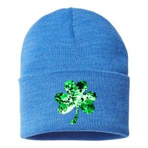 Irish Shamrock Tie Dye Happy St Patrick's Day Go Lucky Gift Sustainable Knit Beanie