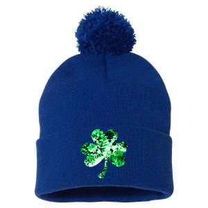 Irish Shamrock Tie Dye Happy St Patrick's Day Go Lucky Gift Pom Pom 12in Knit Beanie