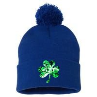 Irish Shamrock Tie Dye Happy St Patrick's Day Go Lucky Gift Pom Pom 12in Knit Beanie