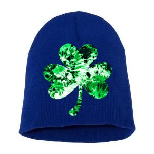 Irish Shamrock Tie Dye Happy St Patrick's Day Go Lucky Gift Short Acrylic Beanie