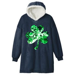 Irish Shamrock Tie Dye Happy St Patrick's Day Go Lucky Gift Hooded Wearable Blanket