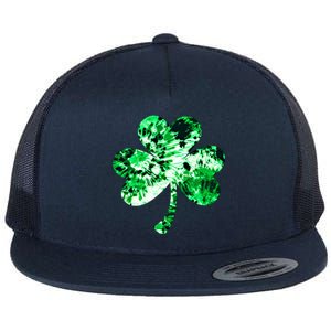 Irish Shamrock Tie Dye Happy St Patrick's Day Go Lucky Gift Flat Bill Trucker Hat