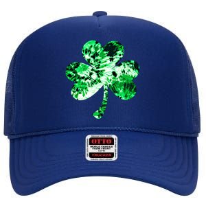 Irish Shamrock Tie Dye Happy St Patrick's Day Go Lucky Gift High Crown Mesh Back Trucker Hat