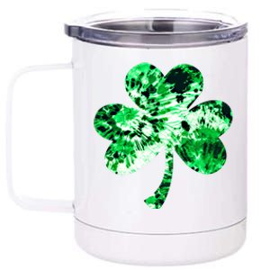 Irish Shamrock Tie Dye Happy St Patrick's Day Go Lucky Gift 12 oz Stainless Steel Tumbler Cup