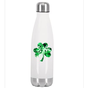 Irish Shamrock Tie Dye Happy St Patrick's Day Go Lucky Gift Stainless Steel Insulated Water Bottle