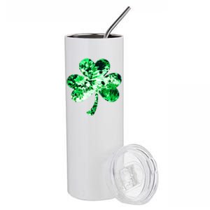 Irish Shamrock Tie Dye Happy St Patrick's Day Go Lucky Gift Stainless Steel Tumbler