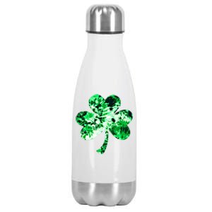 Irish Shamrock Tie Dye Happy St Patrick's Day Go Lucky Gift Stainless Steel Insulated Water Bottle