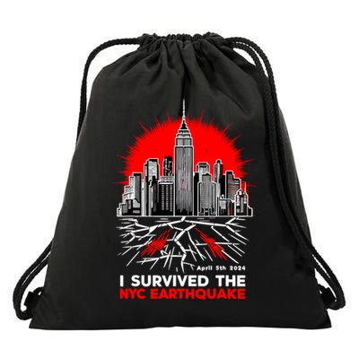 I Survived The Nyc Earthquake 2024 Drawstring Bag
