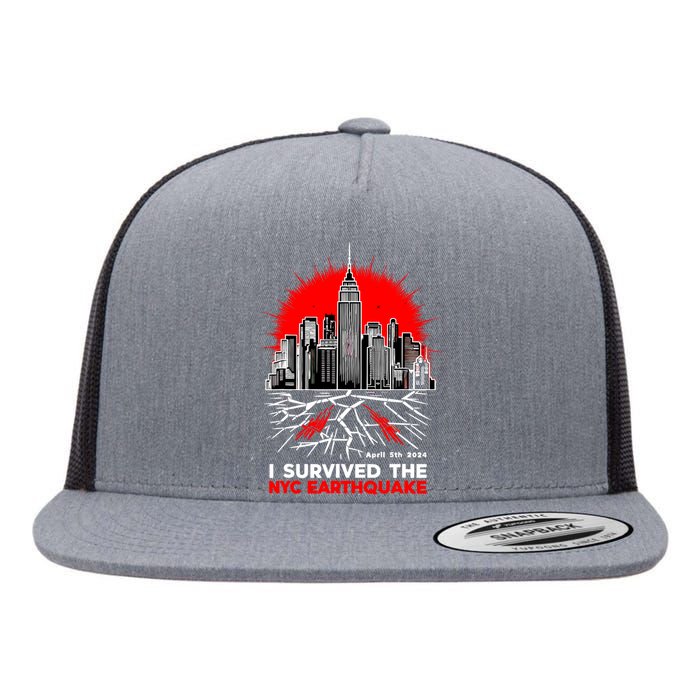 I Survived The Nyc Earthquake 2024 Flat Bill Trucker Hat