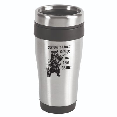 I Support The Right To Keep And Arm Bear Funny Design 16oz Travel Tumbler