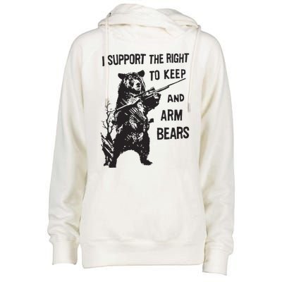 I Support The Right To Keep And Arm Bear Funny Design Womens Funnel Neck Pullover Hood