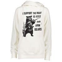 I Support The Right To Keep And Arm Bear Funny Design Womens Funnel Neck Pullover Hood