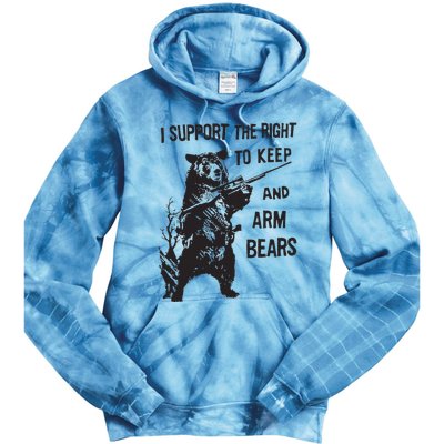 I Support The Right To Keep And Arm Bear Funny Design Tie Dye Hoodie