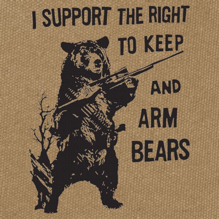 I Support The Right To Keep And Arm Bear Funny Design Cotton Canvas Backpack