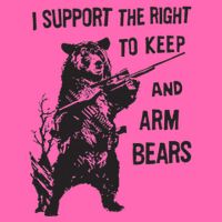 I Support The Right To Keep And Arm Bear Funny Design Stripe Pom Pom Beanie