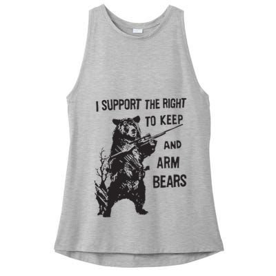 I Support The Right To Keep And Arm Bear Funny Design Ladies PosiCharge Tri-Blend Wicking Tank