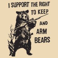 I Support The Right To Keep And Arm Bear Funny Design Drawstring Bag