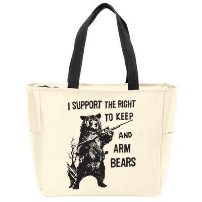 I Support The Right To Keep And Arm Bear Funny Design Zip Tote Bag