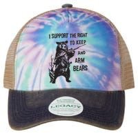 I Support The Right To Keep And Arm Bear Funny Design Legacy Tie Dye Trucker Hat