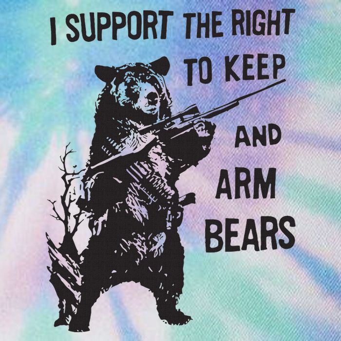 I Support The Right To Keep And Arm Bear Funny Design Legacy Tie Dye Trucker Hat