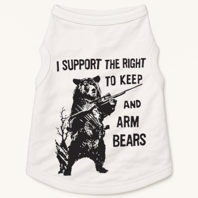 I Support The Right To Keep And Arm Bear Funny Design Doggie Tank