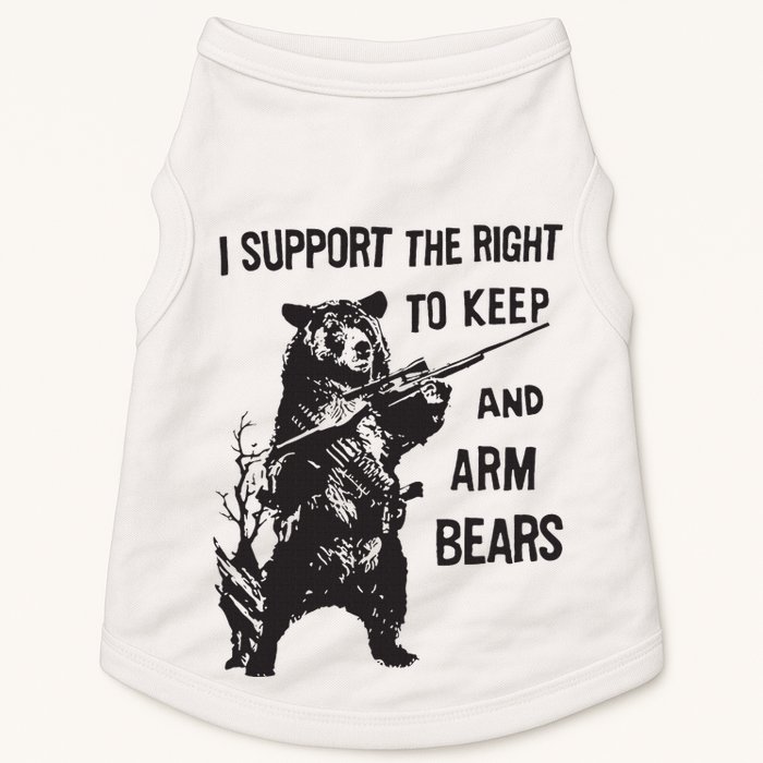 I Support The Right To Keep And Arm Bear Funny Design Doggie Tank