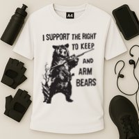 I Support The Right To Keep And Arm Bear Funny Design Performance Shirt