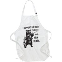 I Support The Right To Keep And Arm Bear Funny Design Full-Length Apron With Pockets