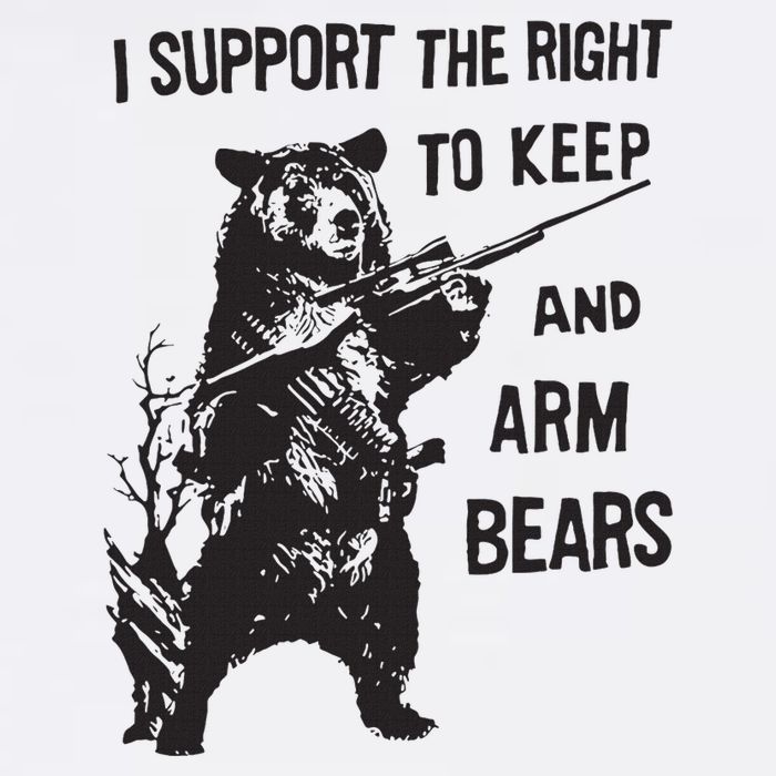 I Support The Right To Keep And Arm Bear Funny Design Full-Length Apron With Pockets