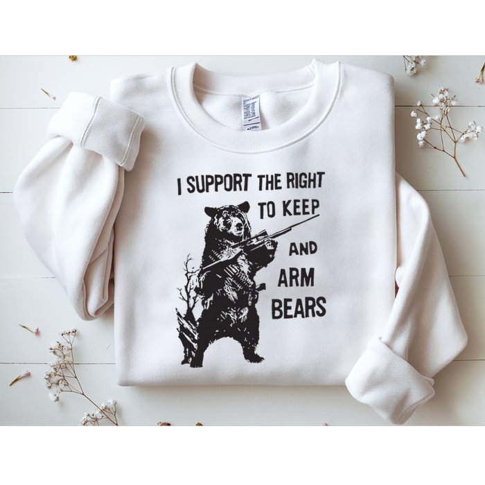 I Support The Right To Keep And Arm Bear Funny Design Sweatshirt