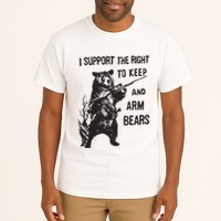 I Support The Right To Keep And Arm Bear Funny Design Tall T-Shirt