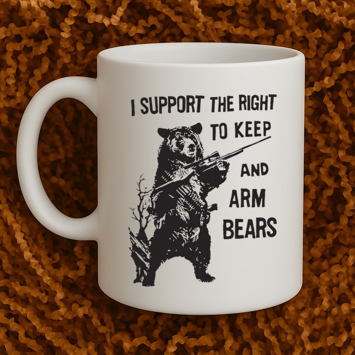 I Support The Right To Keep And Arm Bear Funny Design Mug