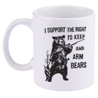 I Support The Right To Keep And Arm Bear Funny Design 11oz C Handle Ceramic Mug