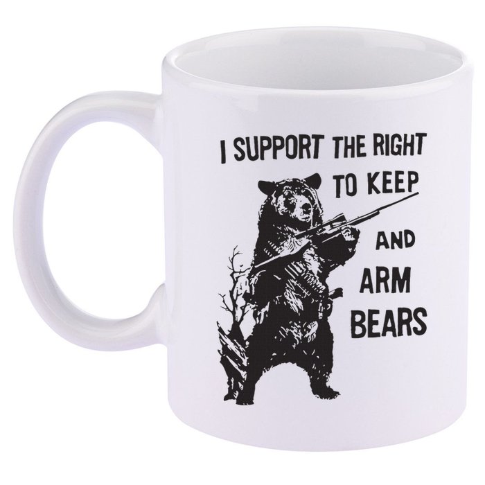 I Support The Right To Keep And Arm Bear Funny Design 11oz C Handle Ceramic Mug