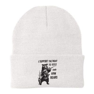 I Support The Right To Keep And Arm Bear Funny Design Beanie