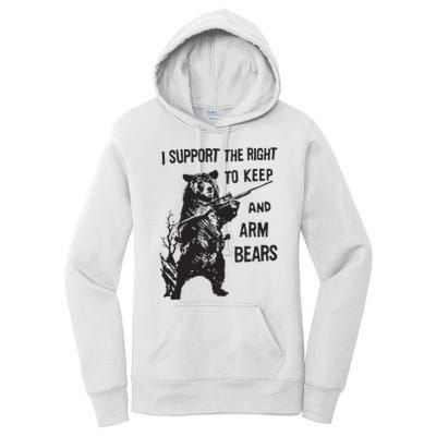 I Support The Right To Keep And Arm Bear Funny Design Women's Pullover Hoodie