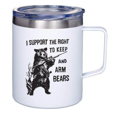 I Support The Right To Keep And Arm Bear Funny Design 12oz Stainless Steel Coffee Mug