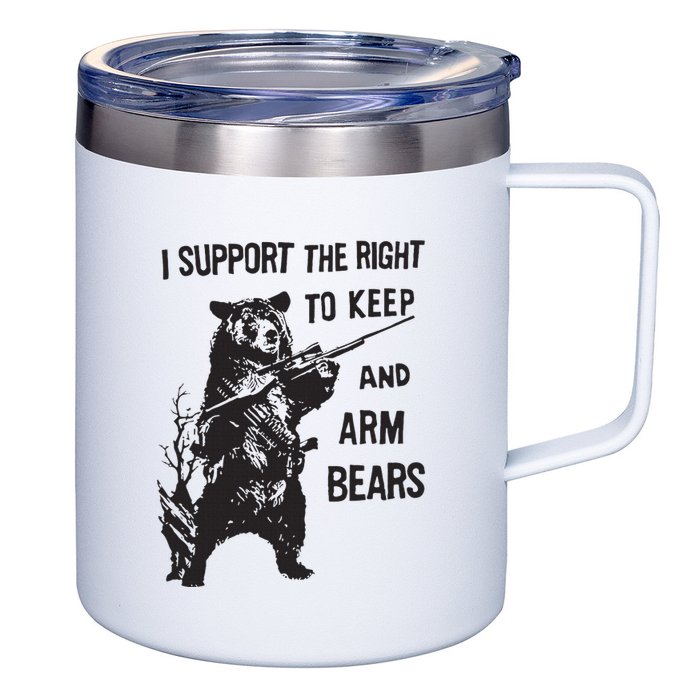 I Support The Right To Keep And Arm Bear Funny Design 12oz Stainless Steel Coffee Mug